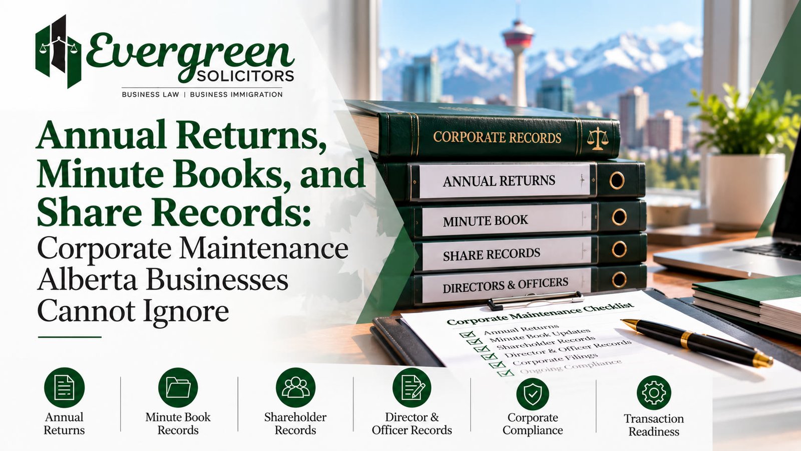 Annual returns, minute books and share records for Alberta corporate maintenance