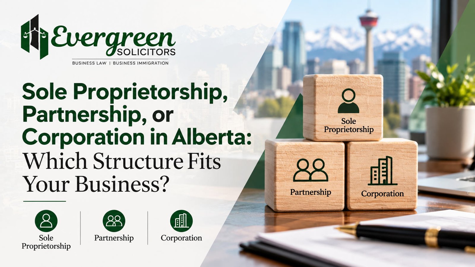 Sole proprietorship, partnership and corporation business structures in Alberta