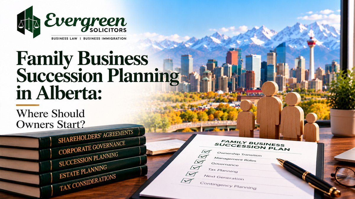 Family business succession planning in Alberta involving ownership transfers and next-generation leadership
